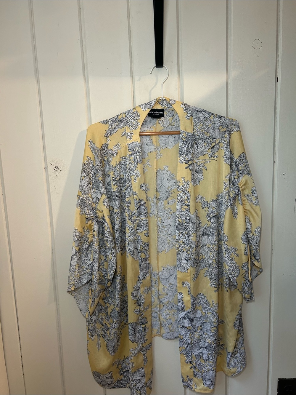 Vintage‎ Liz Claiborne Light Yellow Floral Beach Cover Up